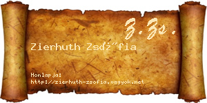 Zierhuth Zsófia névjegykártya