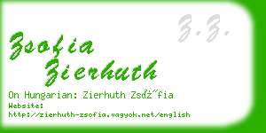 zsofia zierhuth business card